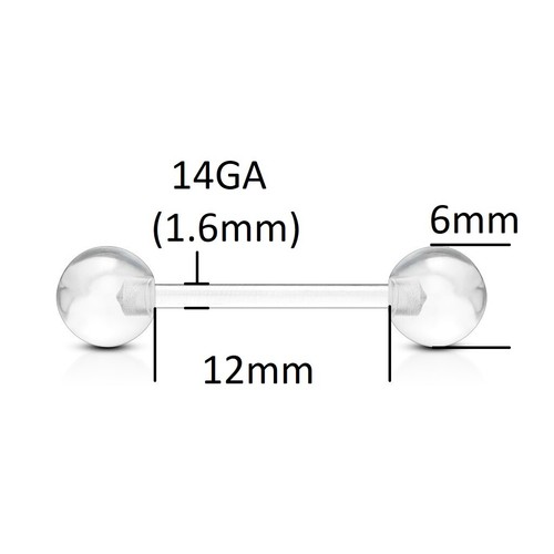 Short 14ga 12mm clear bio - short, flex
