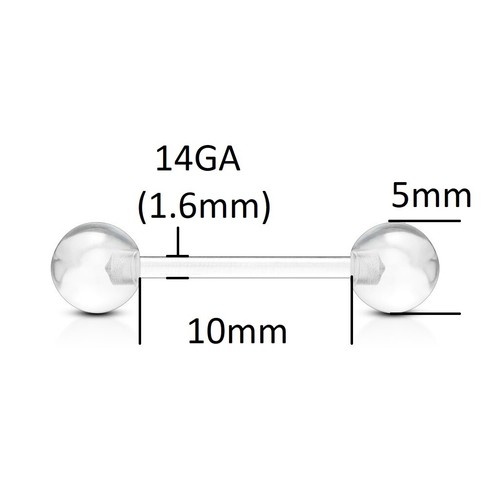Tiny 14ga 10mm clear - 14ga, flex
