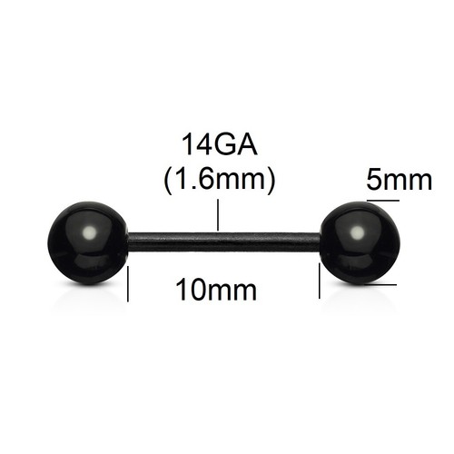 Tiny 14ga 10mm black bio - black,