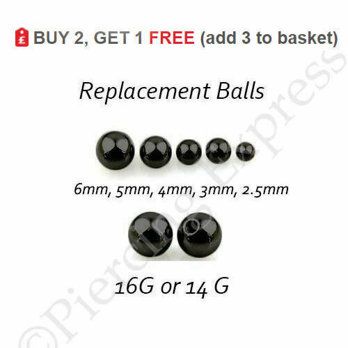 Nero ricambio palline labret - nero,