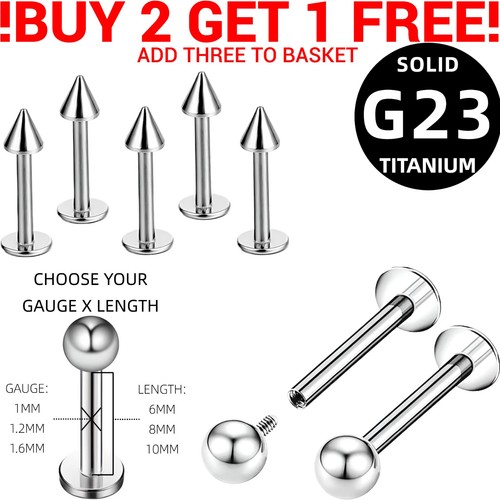 Titanium labret monroe bars - labret,