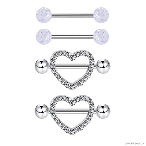 Anelli capezzolo cuore 14g - anelli,